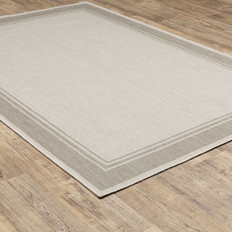 StyleHaven Porter Solid Border Indoor Outdoor Area Rug