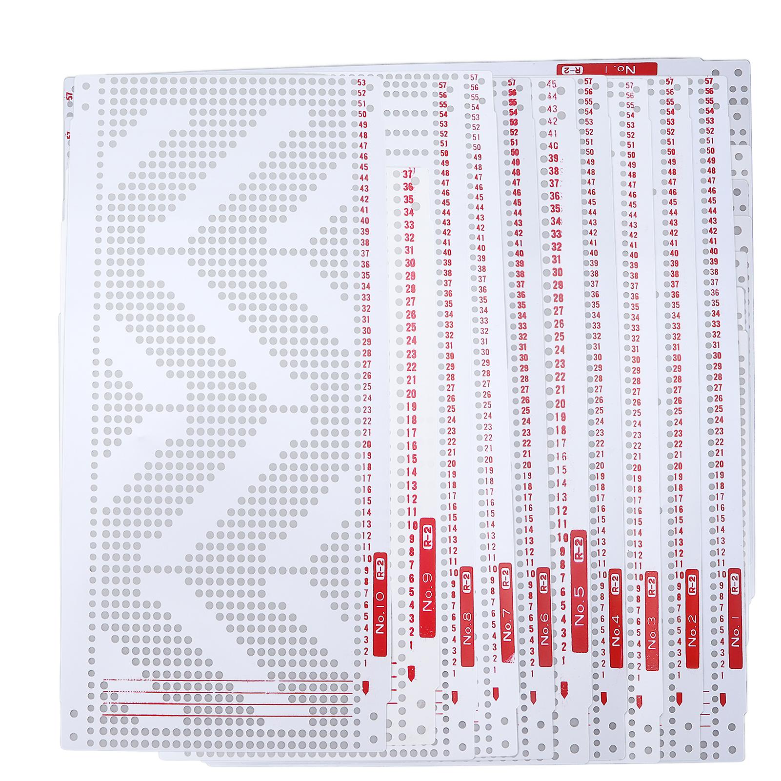 10pcs Punch Cards Plastic White Soft Durable Professional Hole Punched Index Cards For Household Knitting Machine