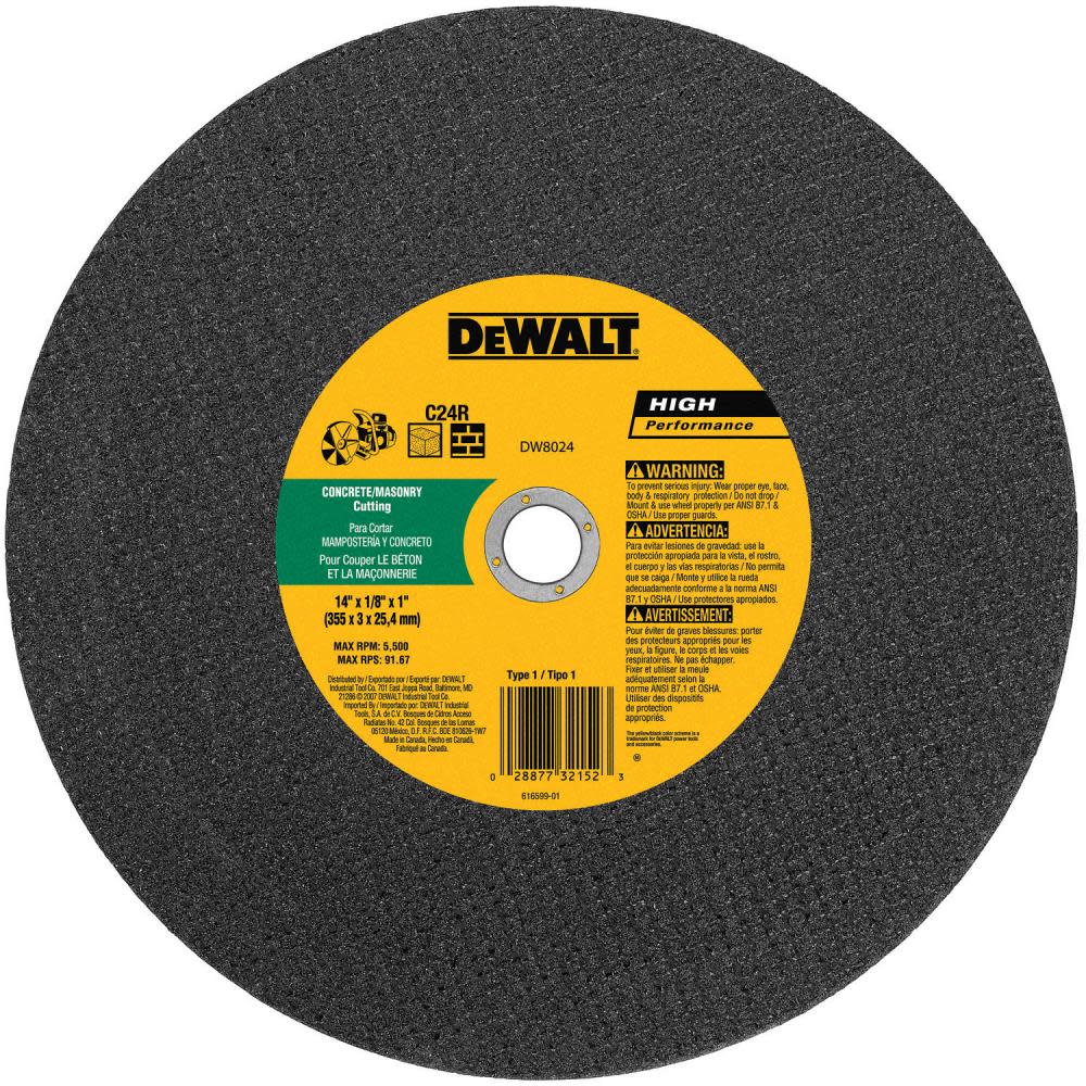 DW 14 In. Masonry Cutting Wheel DW8025 from DW