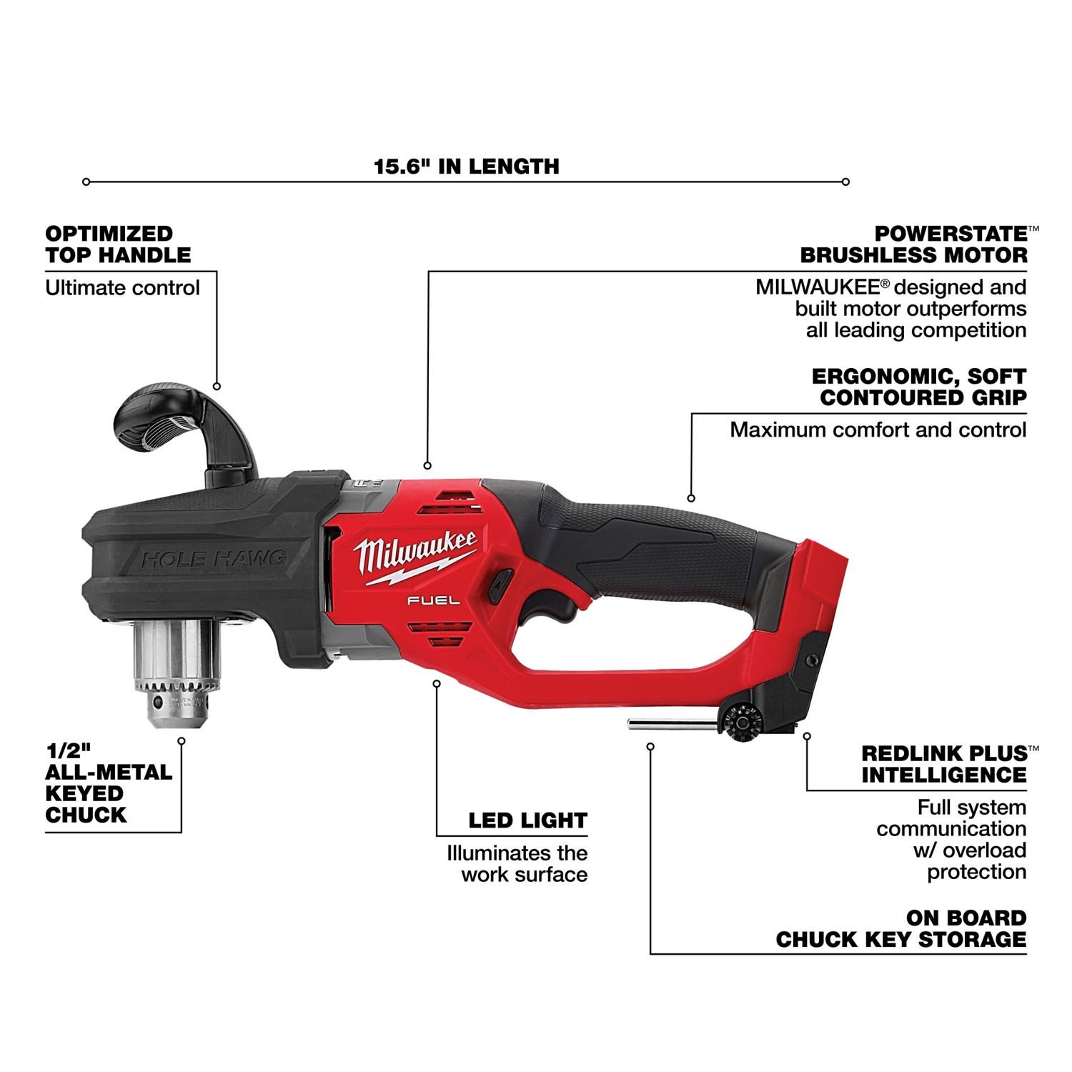 MW M18 18 V 1/2 in. Brushless Cordless Drill Tool Only