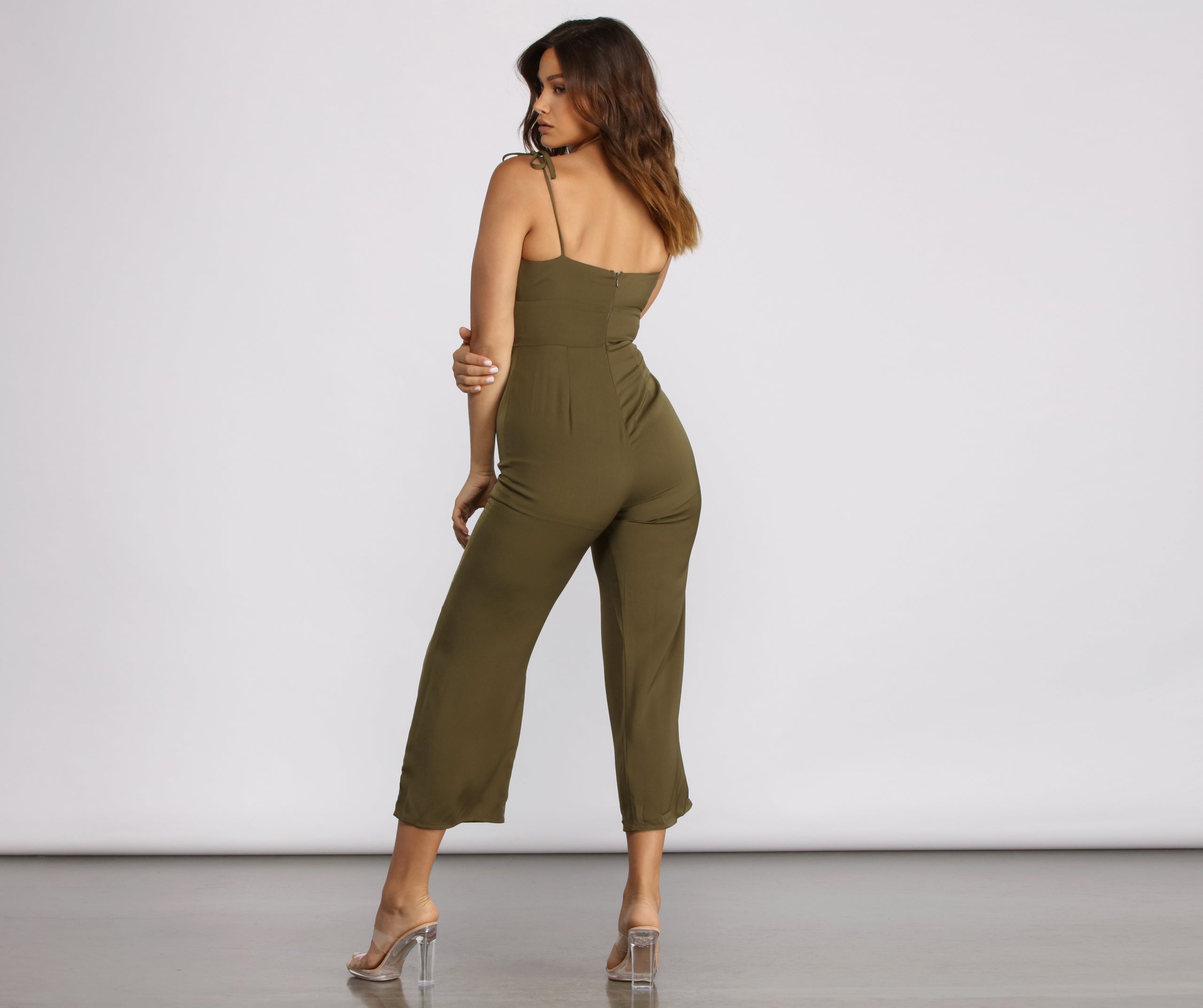 Spaghetti Strap Wide Leg Jumpsuit