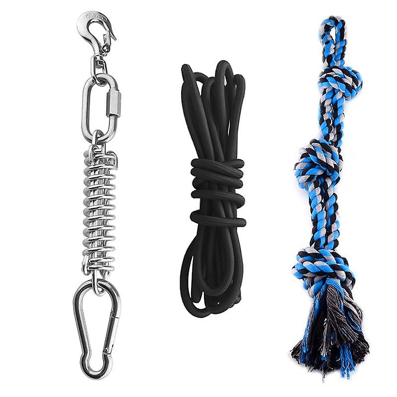 Spring pole tug of war dog rope toy