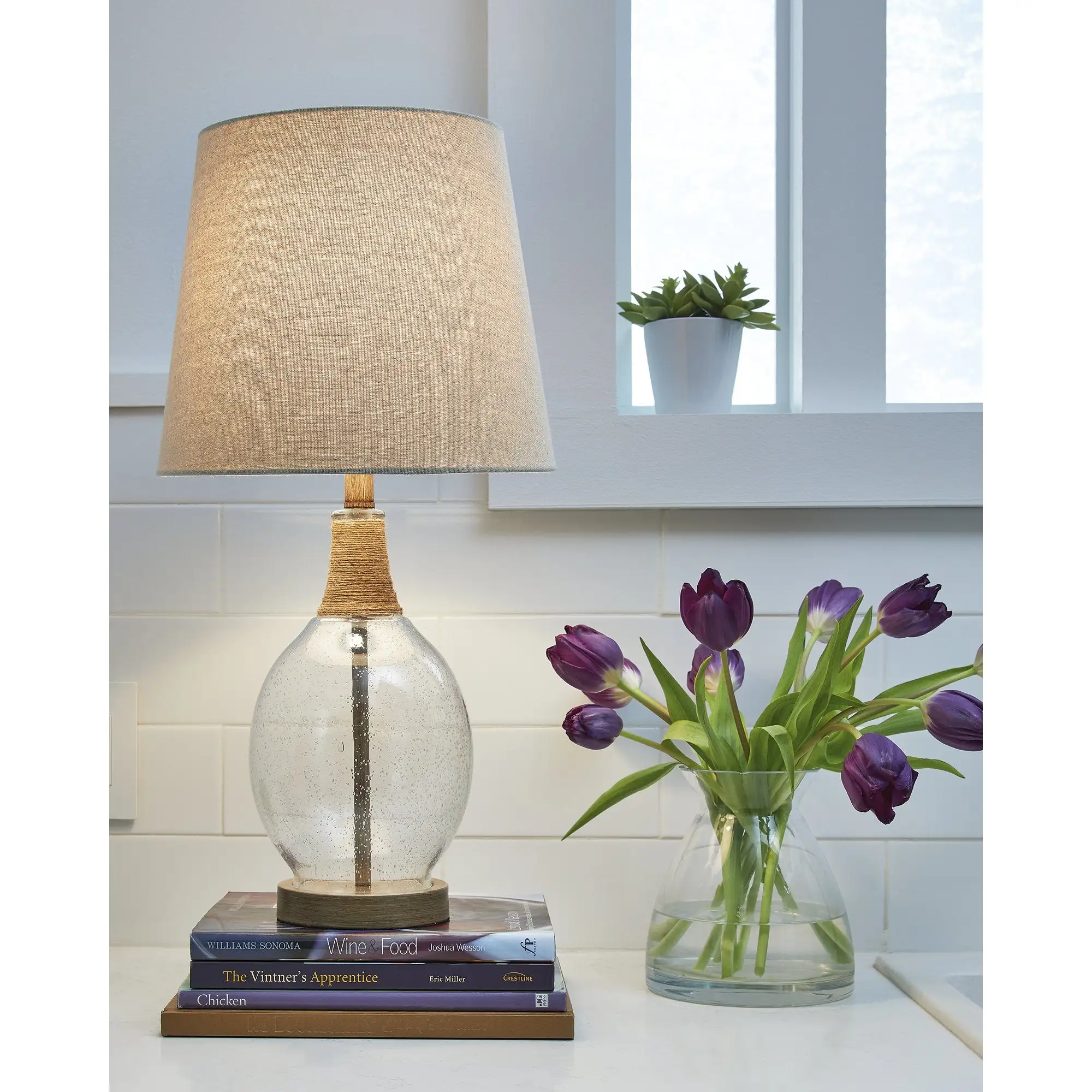 Ashley Furniture Clayleigh Clear and Brown Glass Table Lamps (Set of 2) - 12