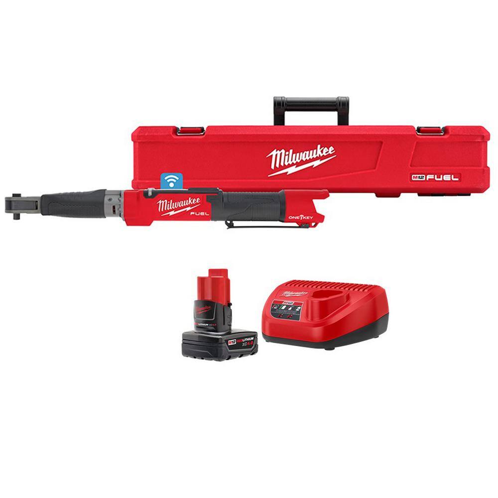 MW M12 FUEL One-Key 12-Volt Lithium-Ion Brushless Cordless 38 in. Digital Torque Wrench with 4.0 Ah Battery 2465-20-48-59-2440