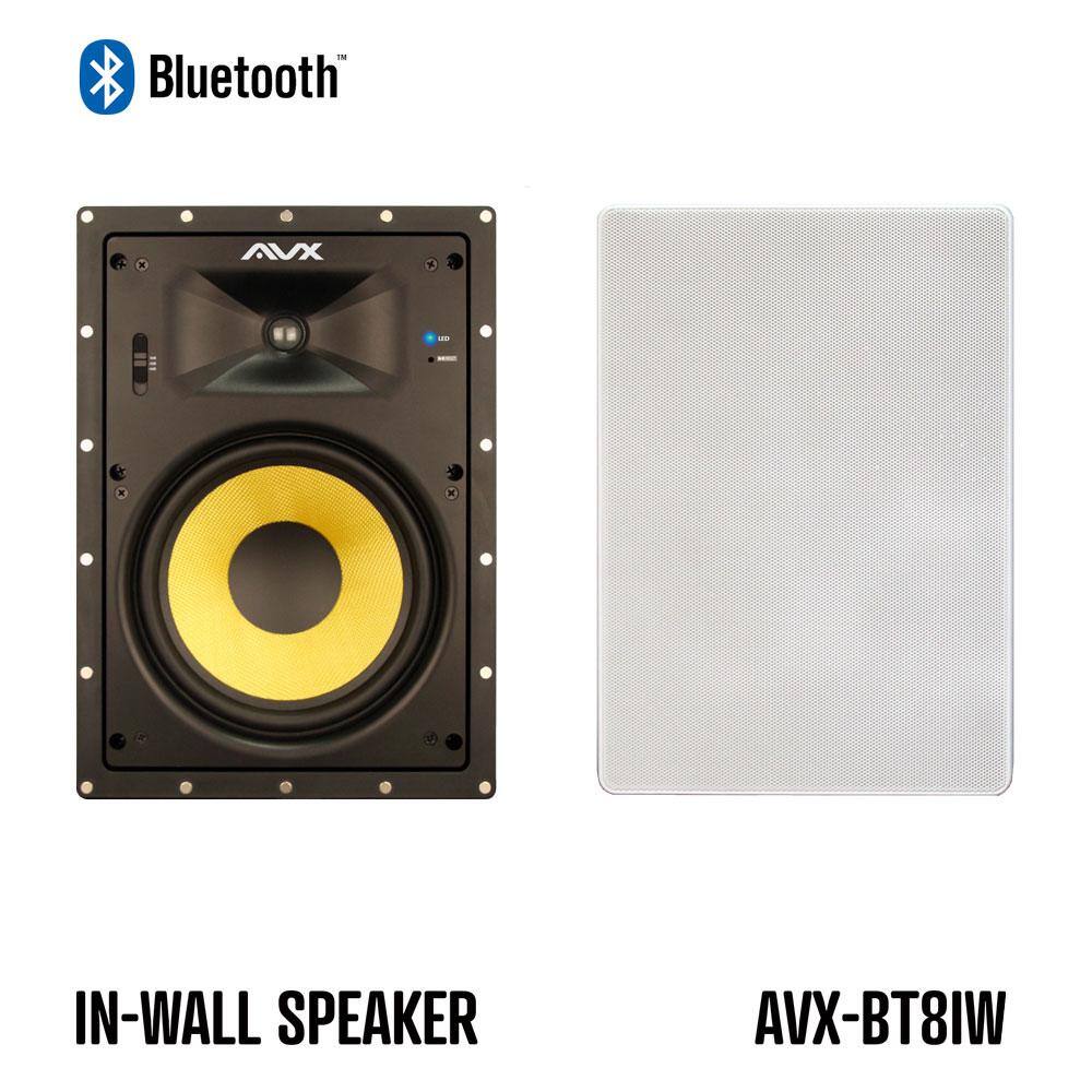 AVX Audio 8 in. Bluetooth In-Wall Speaker Pair AVX-BT8IW