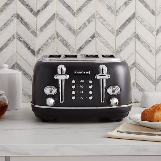 Chef x27 schoice Gourmezza 4 slice Toaster With 5 Functions And 6 Shade Settings In Matte Black ttcc4smb13