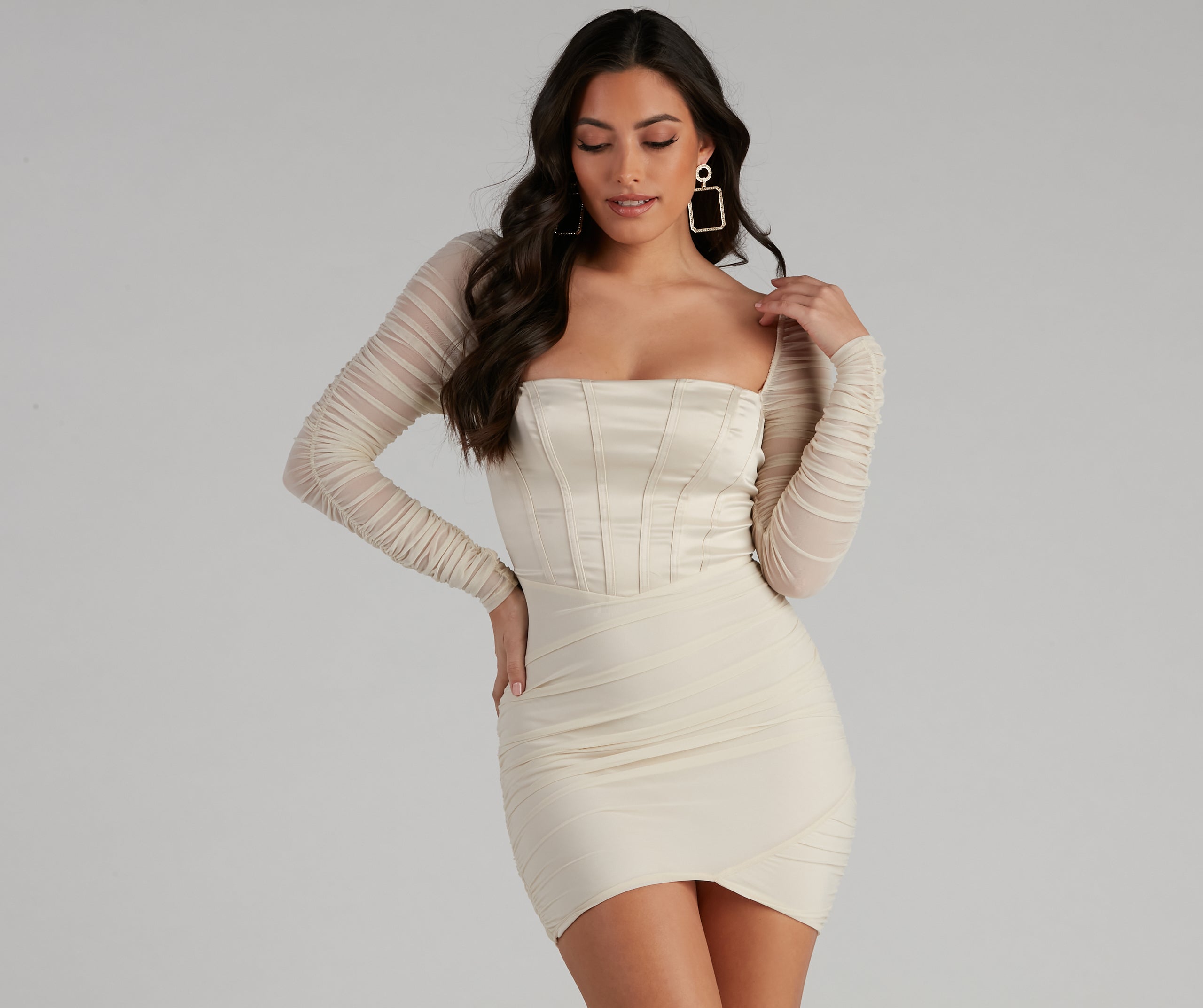 Once Upon a Time Corset Ruched Mini Dress