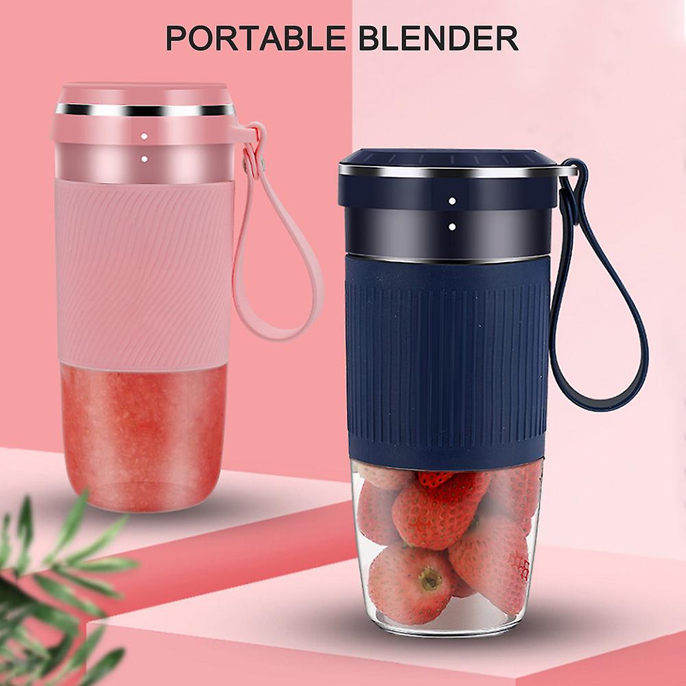 Pink 300ml Mini Personal Portable Juicer Small Juice Cup Smoothie Maker With Usb Rechargeble Fruit Juicer Mixer For Travel Office