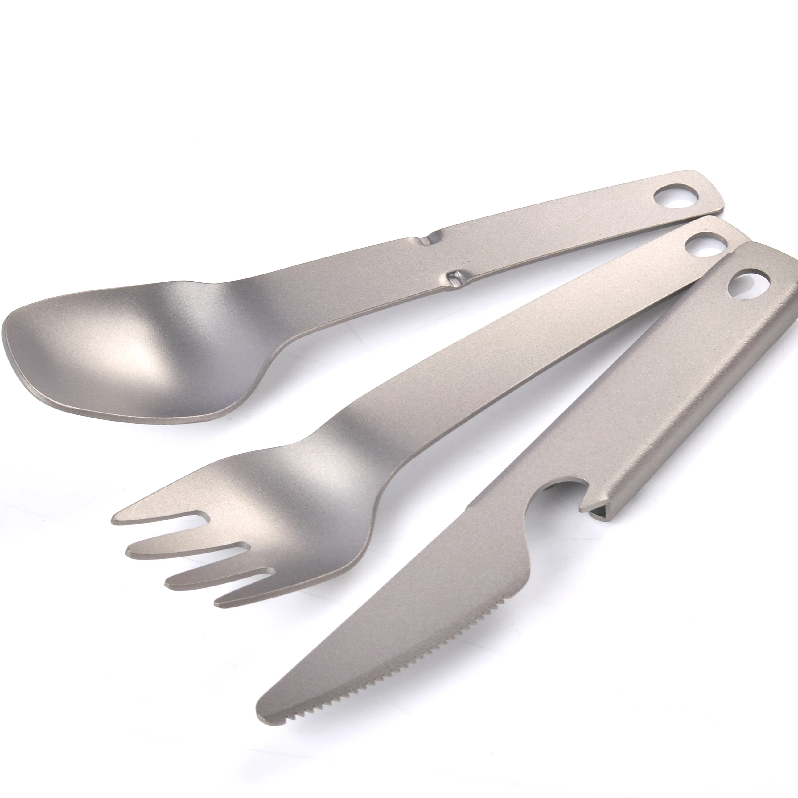 Outdoor Camping Titanium Durable Cutlery Set utensils   3pc: 1*Knife/1*Fork/1*Spoon