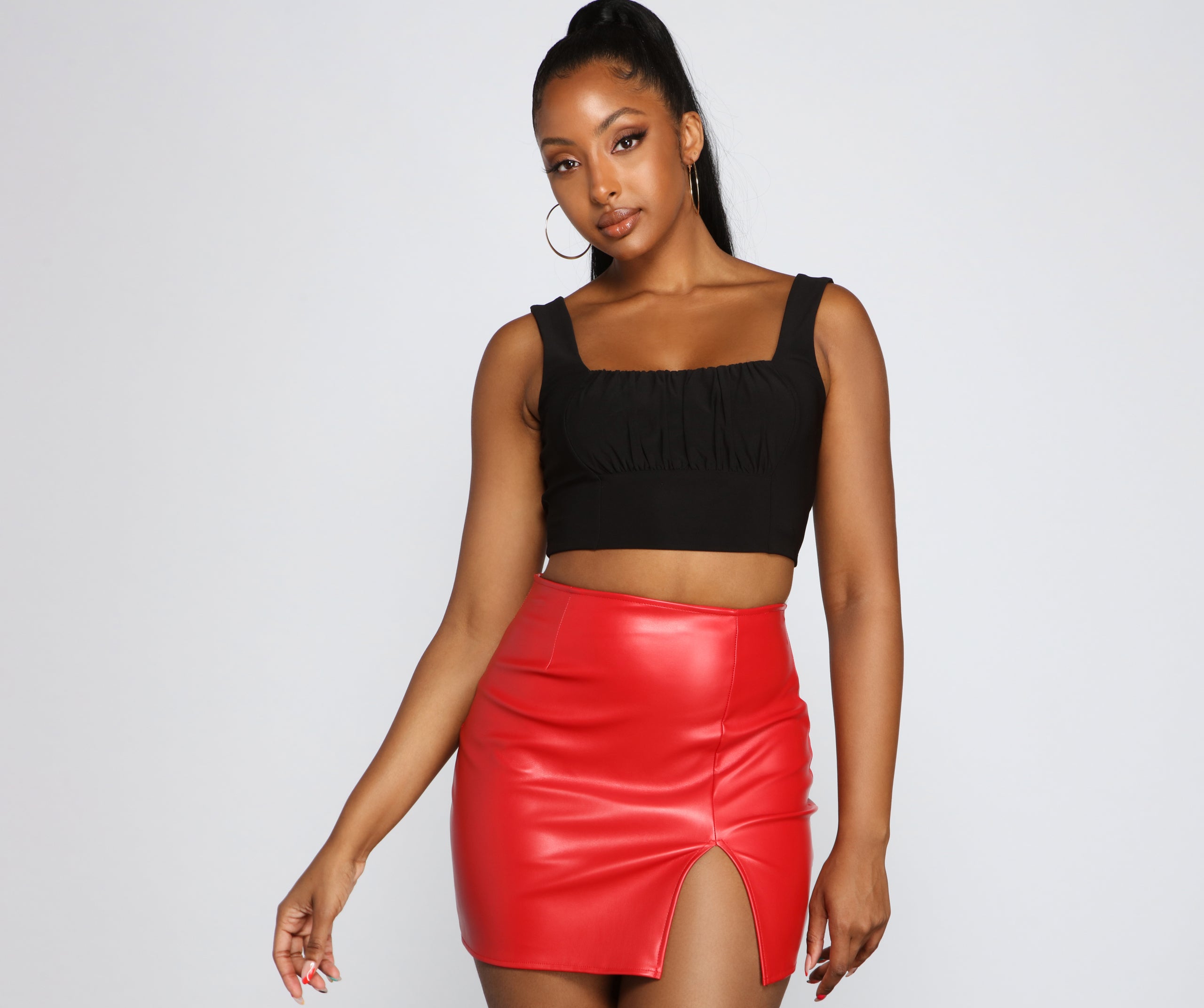 Next Level Ruched Cropped Tank Top