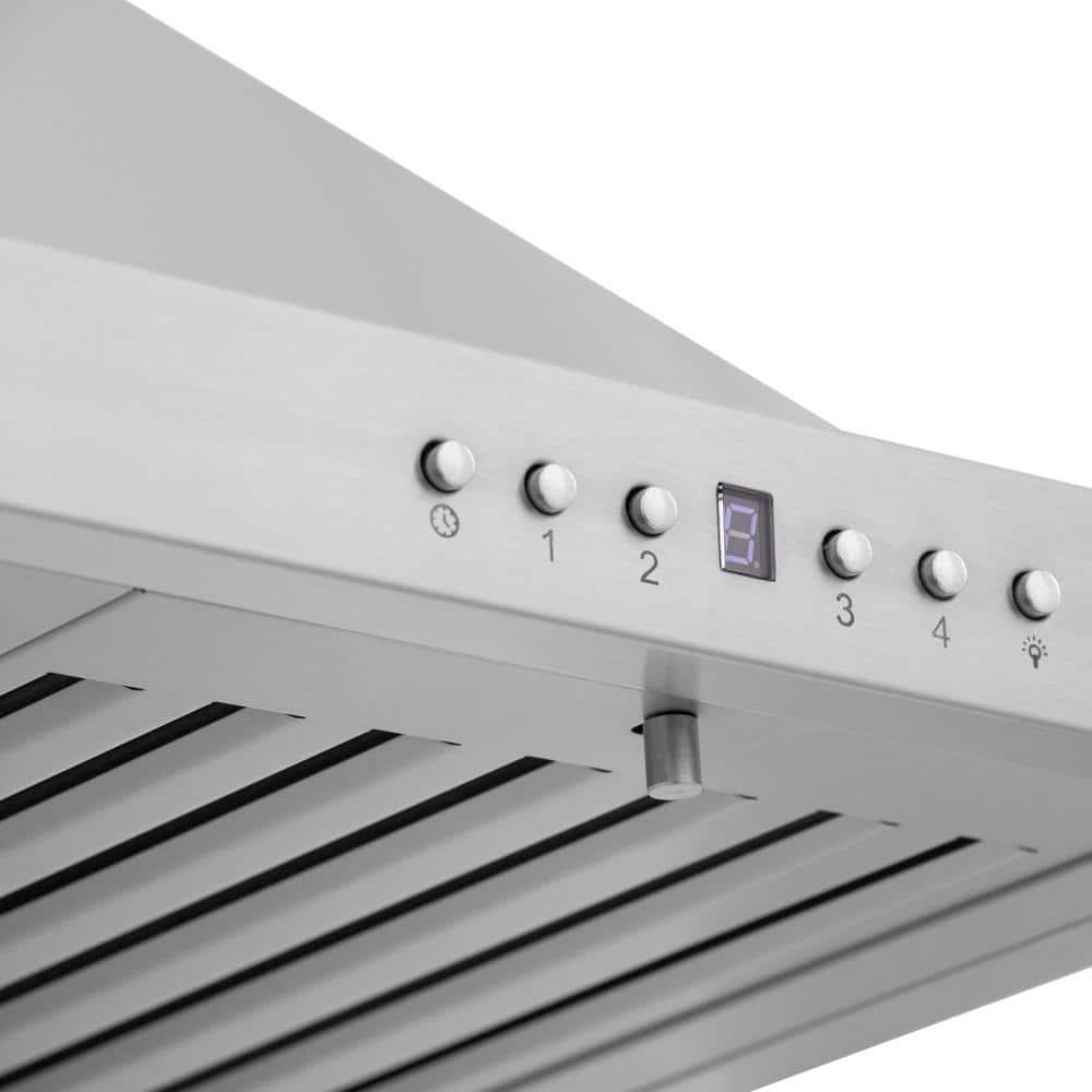 ZLINE Kitchen and Bath 30  Convertible Vent Wall Mount Range Hood in Stainless Steel with Crown Molding