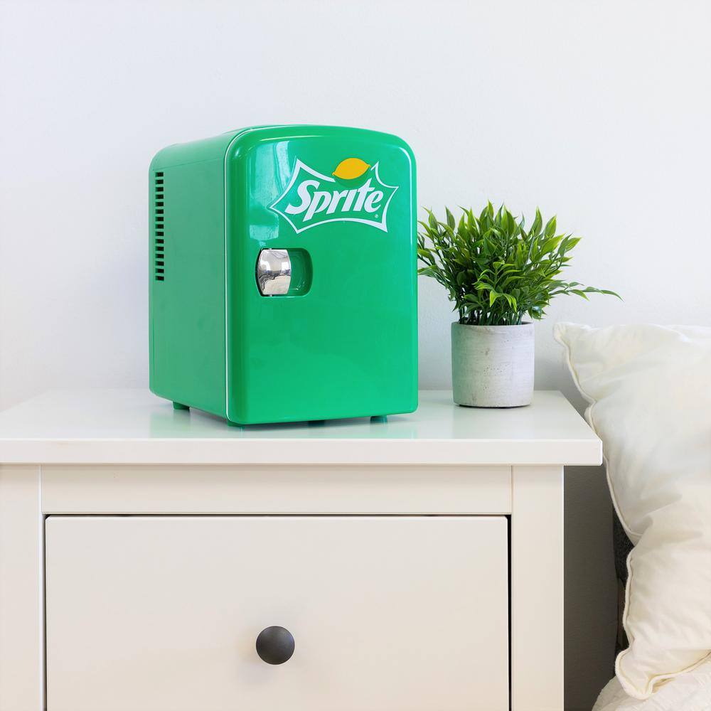 Sprite Coca-Cola Sprite 4L Portable CoolerWarmer Personal Travel Fridge with 12V and AC Cords Green SP04