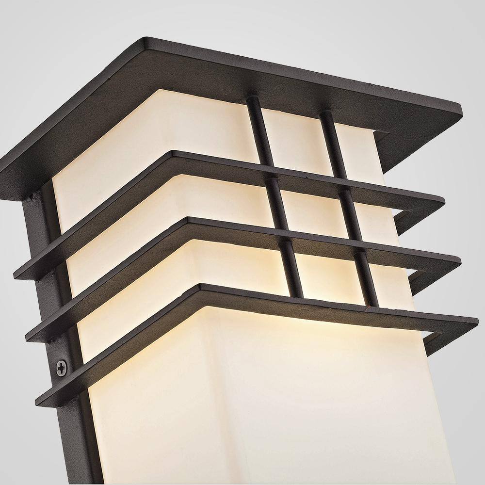 Home Decorators Collection 1-Light Forged Iron Outdoor Wall Lantern Sconce with Opal Glass HD-1202-I