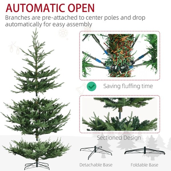 9 Foot Artificial Christmas Tree，Pine Hinged Xmas Tree