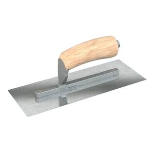 Bon Tool 13 in. x 5 in. Razor Stainless Steel Square End Finish Trowel with Wood Handle and Long Shank 66-308