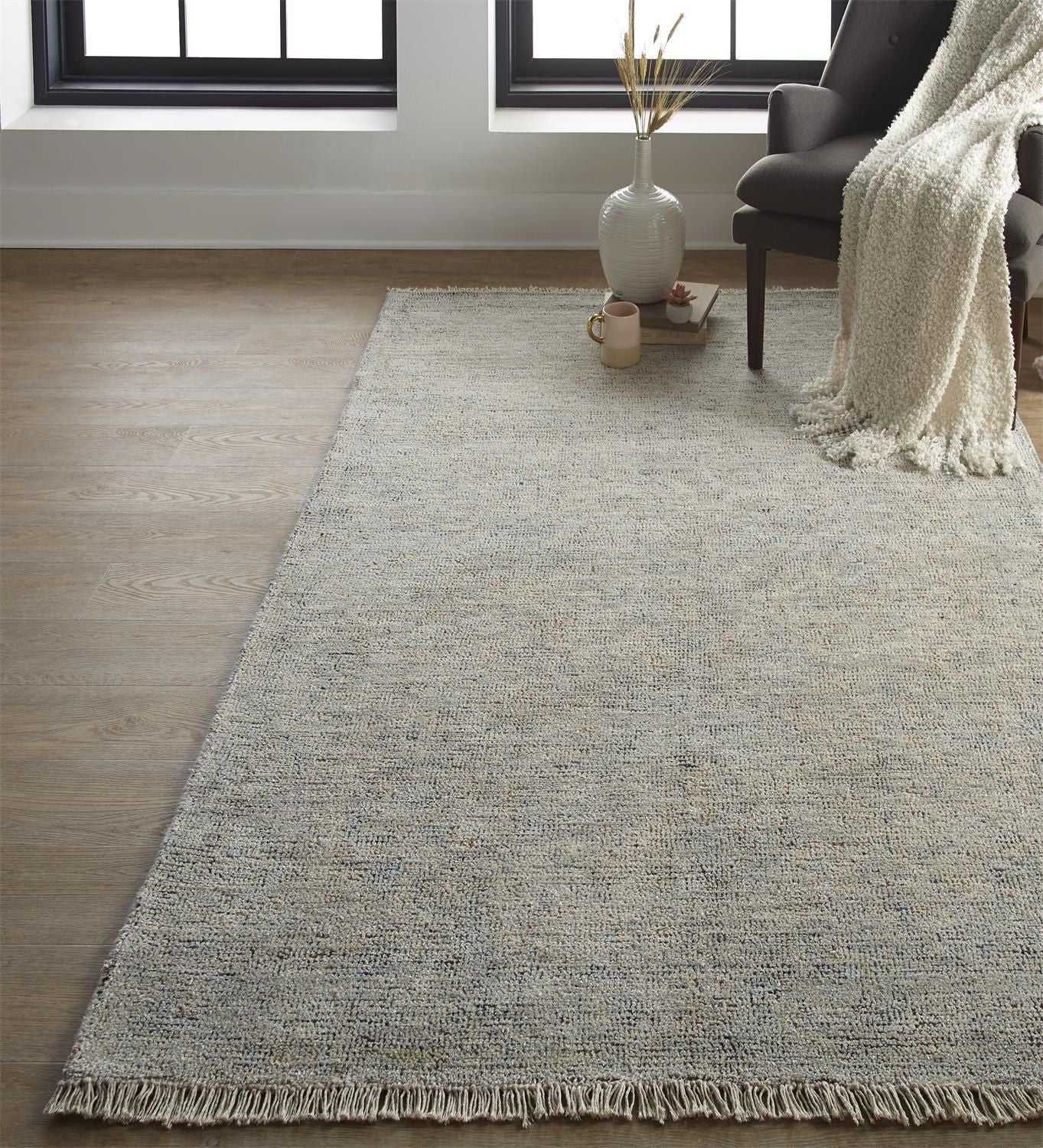 Ramey Hand Woven Blue and Gray Rug by BD Fine