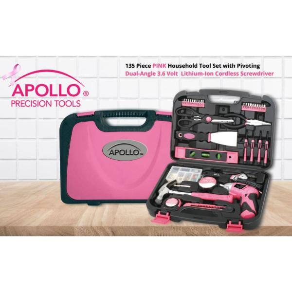 Apollo 135-Piece Home Tool Kit in Pink DT0773n1