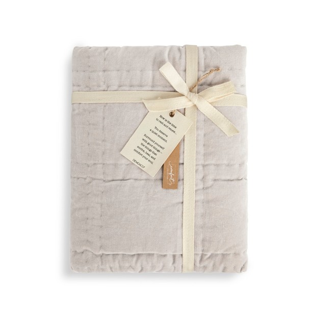 Demdaco Velvet Throw Blanket Beige