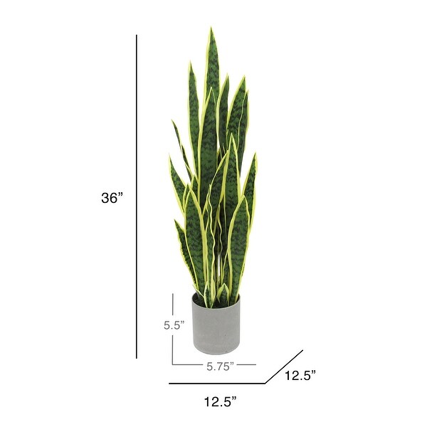 Artificial Sansevieria Snake Plant in Grey Pot