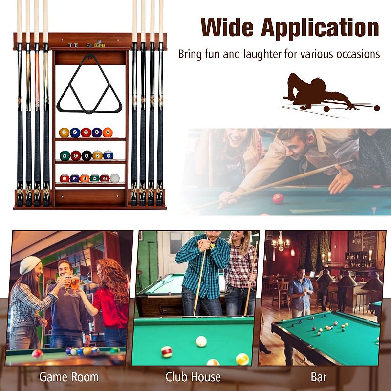 Wall-mounted Billiards Pool Cue Rack Only