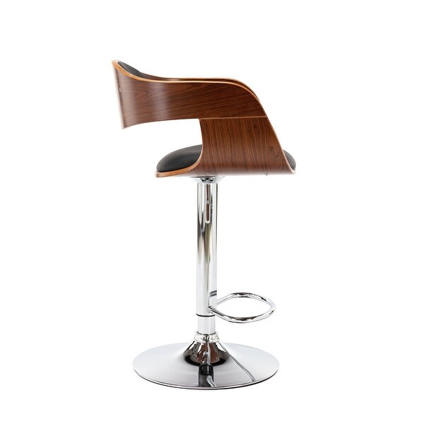 Porthos Home Rory Adjustable Height Swivel Bar Stool， PU Upholstery