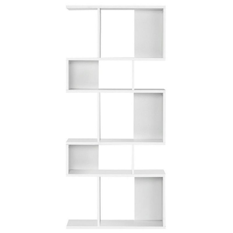 Hivago 5 Cubes Ladder Shelf Corner Bookshelf Display Rack Bookcase