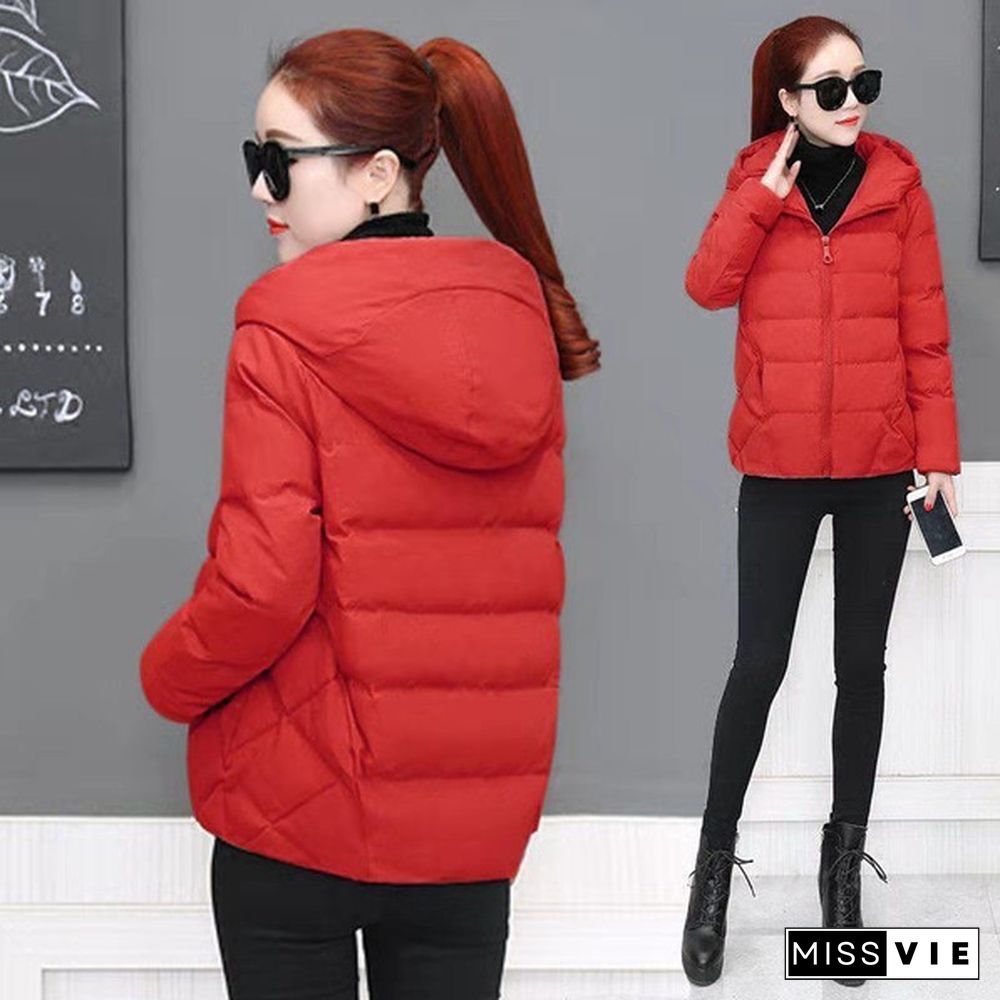 Women's Winter Jacket New Large Loose Hooded Cotton Padded Jacket Short Coat Cotton Padded Women's Winter Wear