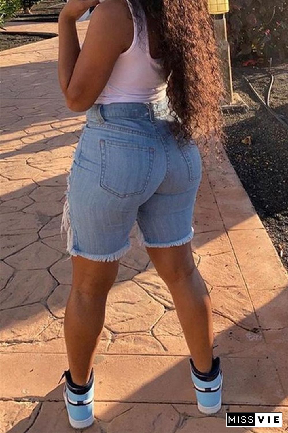 Women Summer Fashion Jeans Shorts Sexy Ripped Hole Denim Shorts Ladies Casual Skinny Bodycon Shorts Plus Size S-5XL