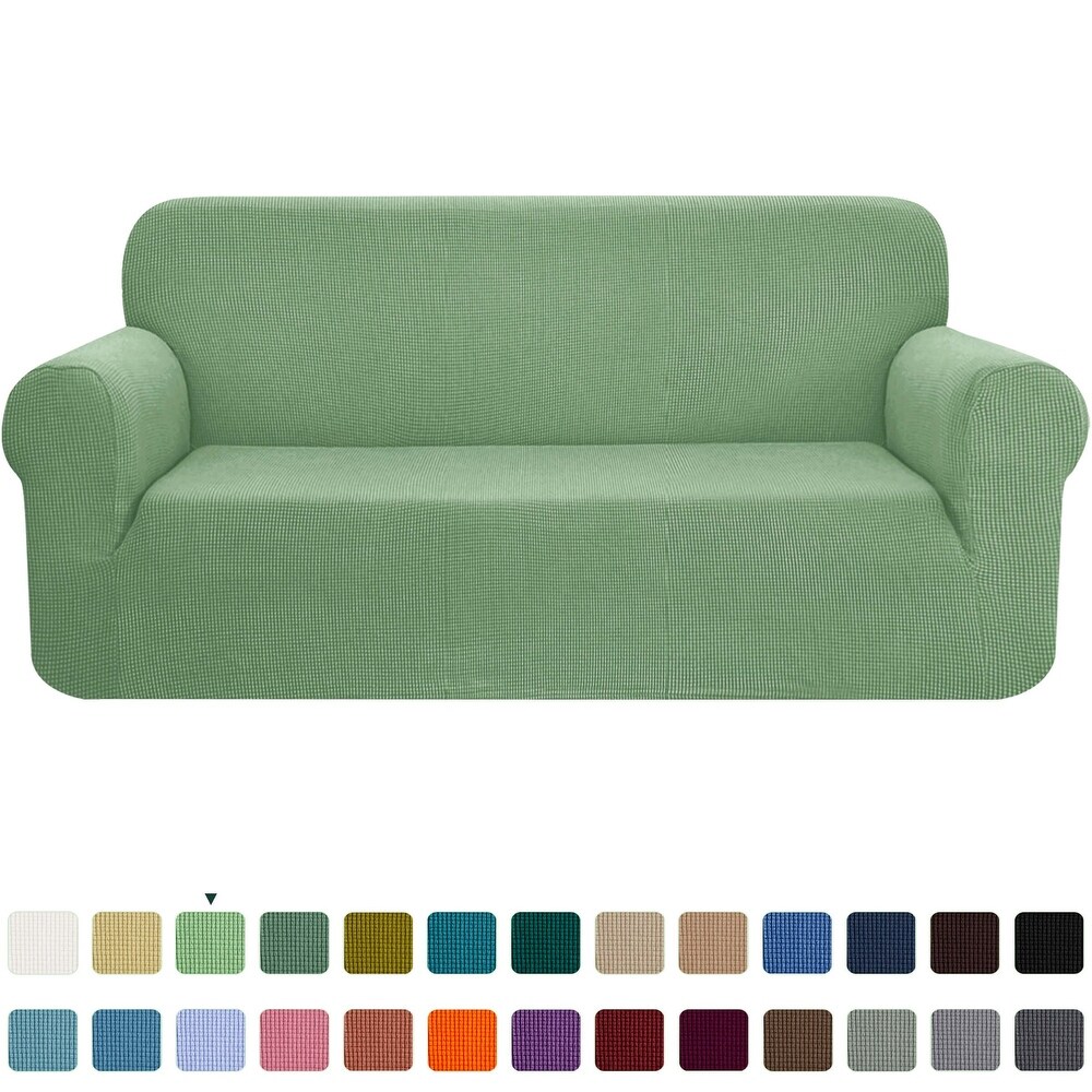 CHUN YI 1 Piece Stretch Loveseat Slipcover Checks Couch Cover