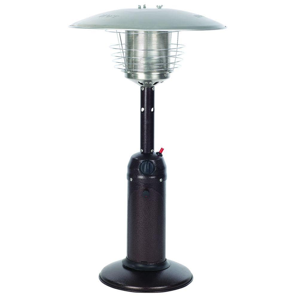 Fire Sense 10,000 BTU Hammered Bronze Tabletop Propane Gas Patio Heater 61322