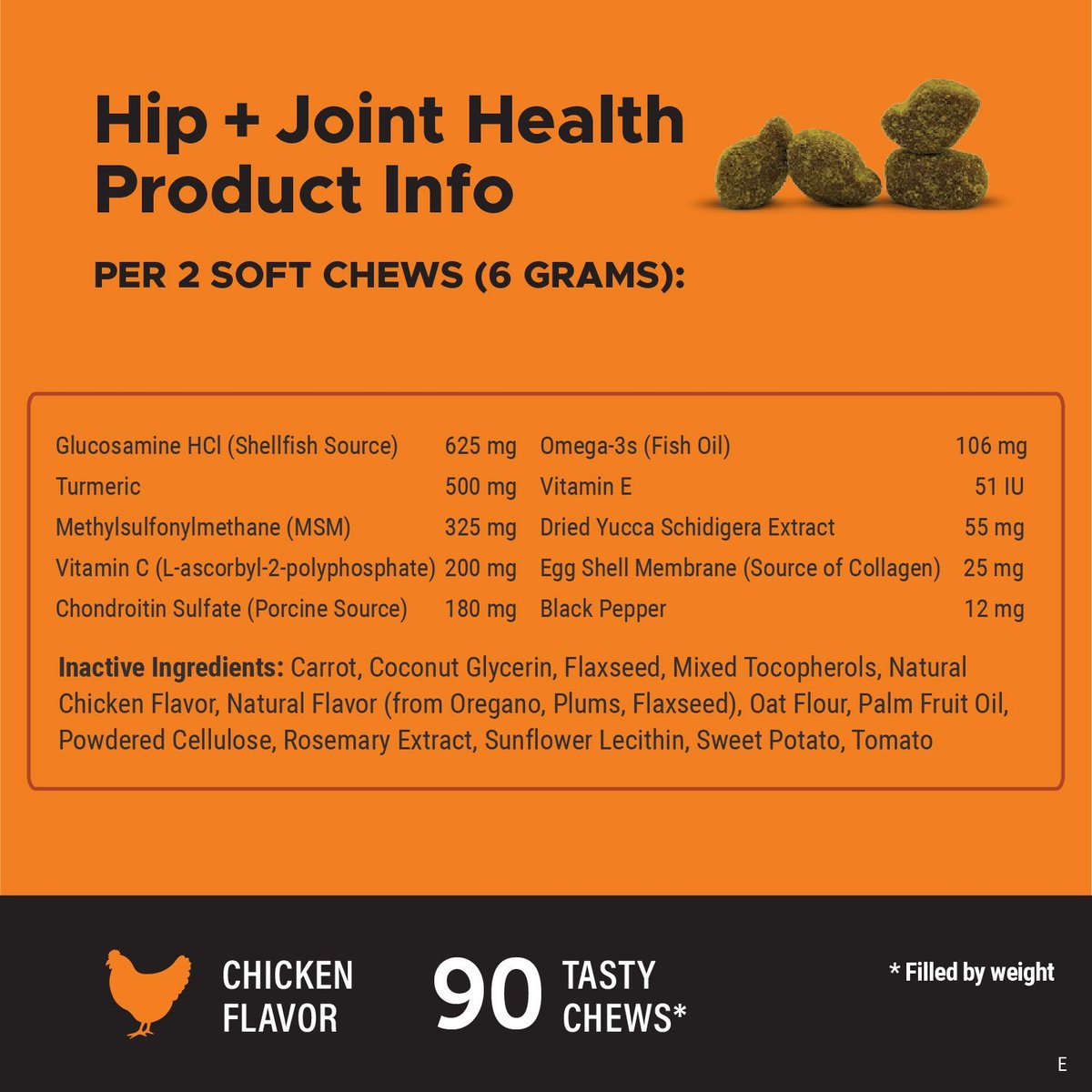 PetHonesty Hip + Joint Health Chicken Flavored Soft Chews Joint Supplement for Dogs