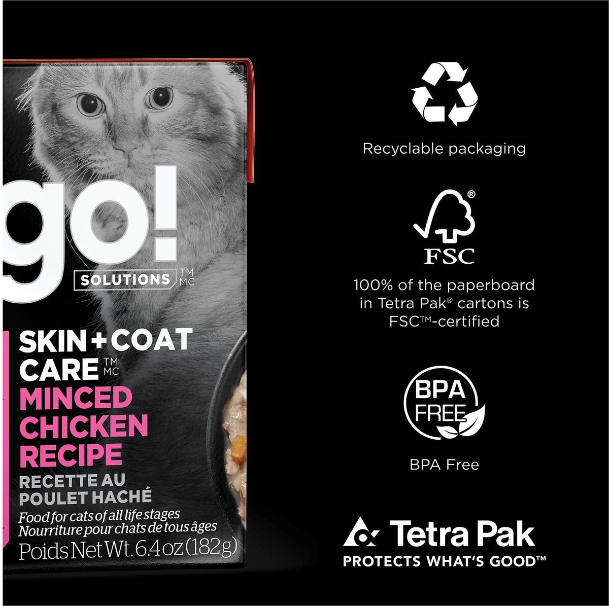 Go! SKIN + COAT CARE Minced Chicken Cat Food