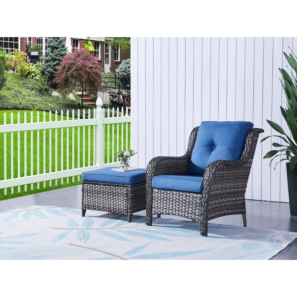 Pocassy 5Piece Patio Furniture Set with Ottomans