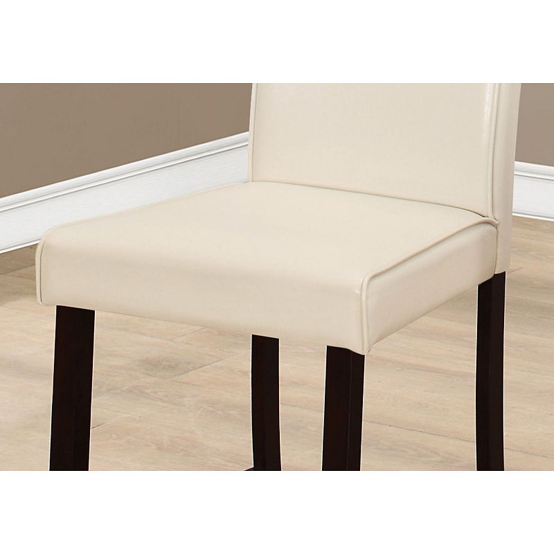 Set of 2 Ivory and Brown Leather Look Contemporary Dining Armchairs 40