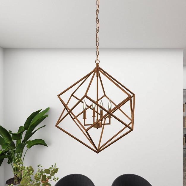 Modern Metal Chandelier With Link Style Chain Gold Olivia amp May