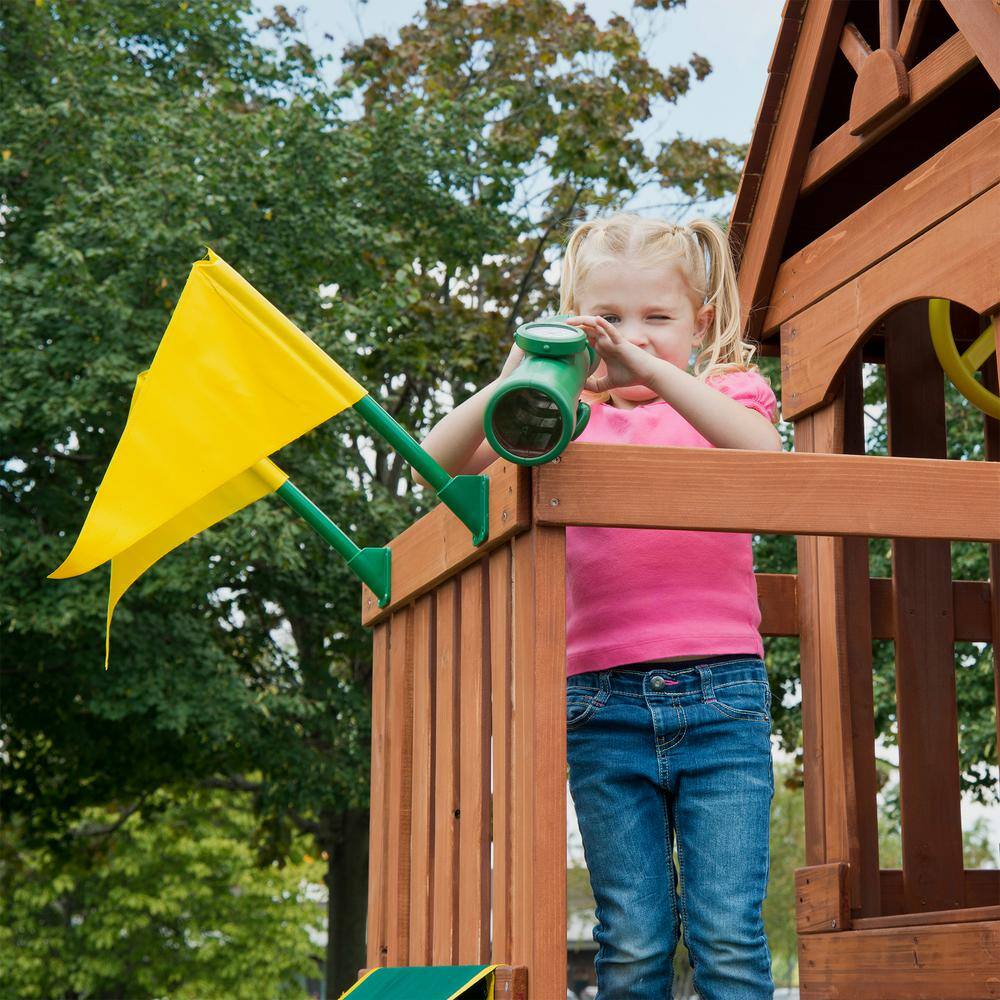 Swing-N-Slide Playsets Sedona Summit Complete Wooden Outdoor Playset with Slide Picnic Table Swings and Backyard Swing Set Accessories PB 8380