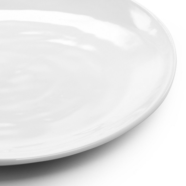 Gibson Our Table Simply White 6 Piece 8 75 Inch Organic Round Porcelain Salad Plate Set In White