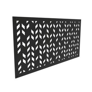 Barrette Outdoor Living 2 ft. x 4 ft. Black Aztek Polypropylene Decorative Screen Panel 73055263