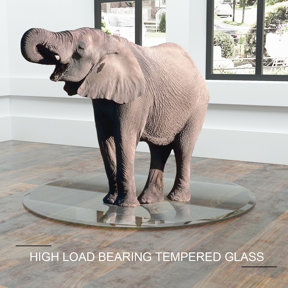 Round Tempered Glass Table Top Beveled Polished Edge (Only Table Top)   30\