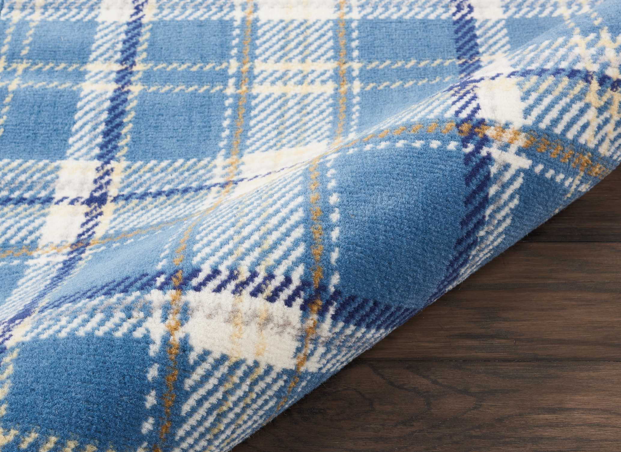 Nourison Grafix Plaid Blue 2'3