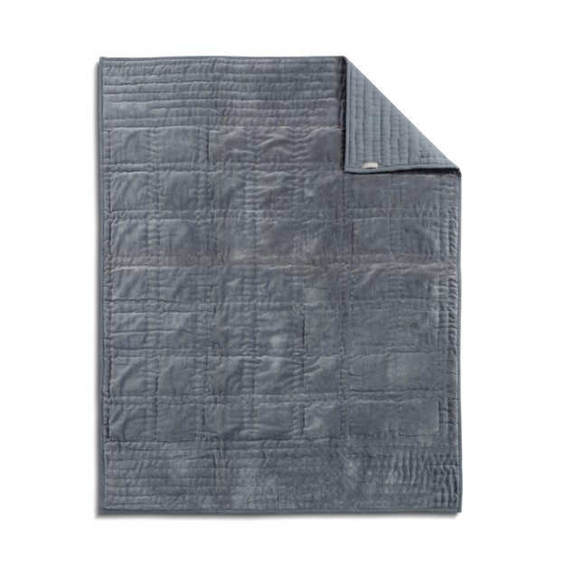 Demdaco Velvet Throw Blanket Gray