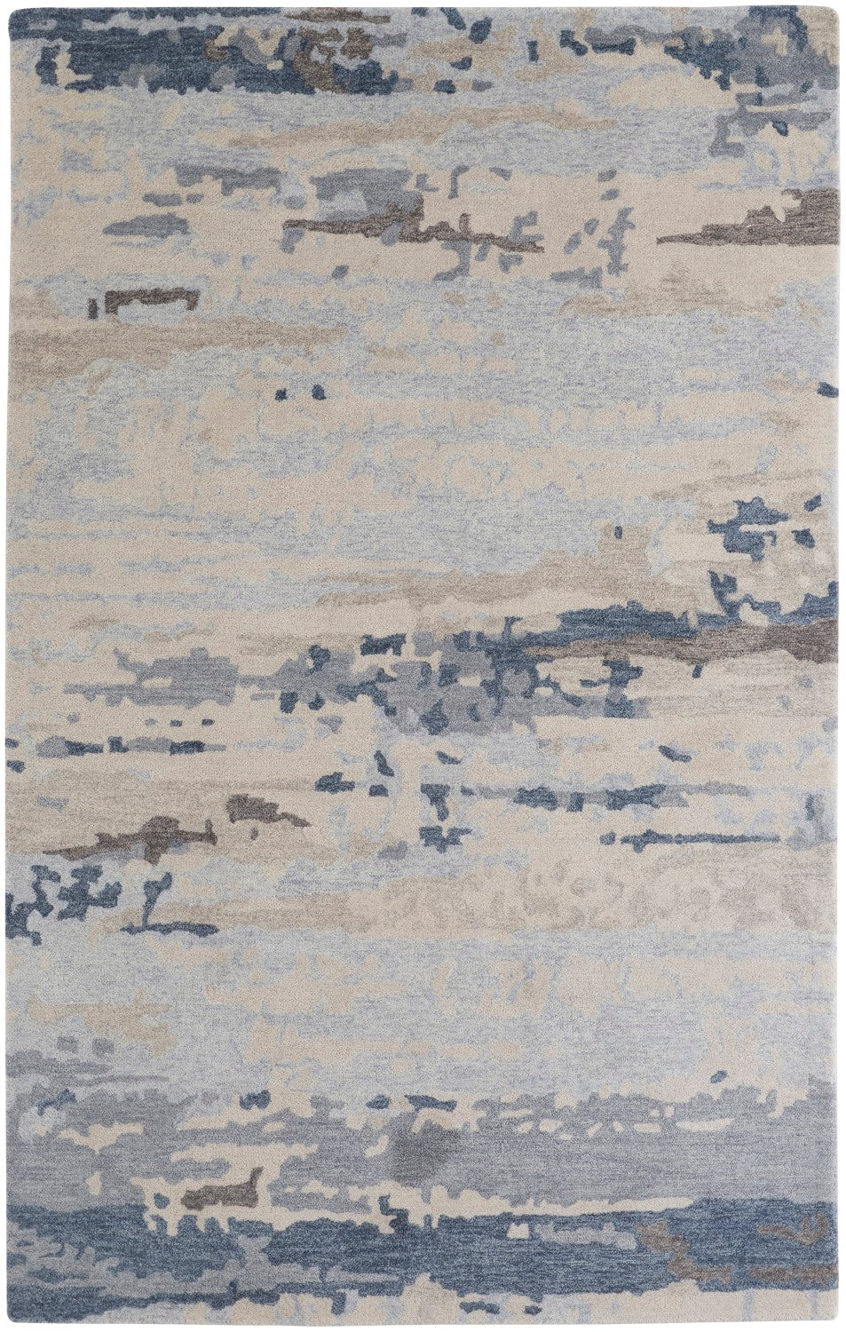 Calista Hand-Tufted Abstract Ivory Sand/Ice Blue Rug