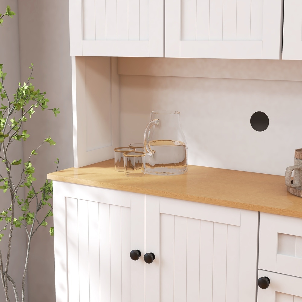 Buffet with Hutch  Kitchen Storage Cabinet  Sideboard with Wide Top