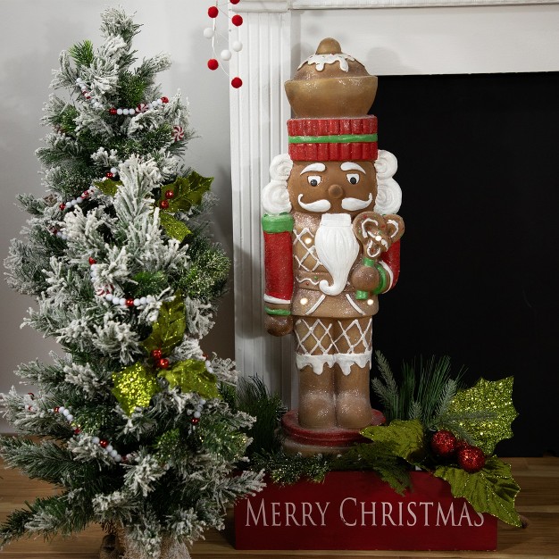 Led Lighted Gingerbread Nutcracker Christmas Figurine