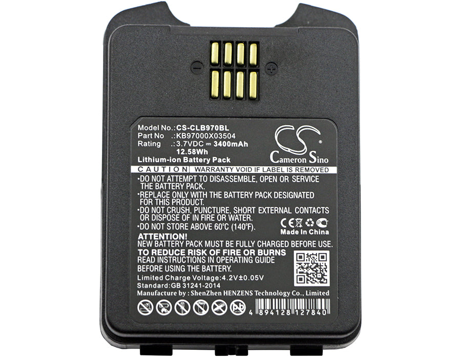 Cipherlab 9700 3400mAh Replacement Battery BatteryClerkcom Barcode