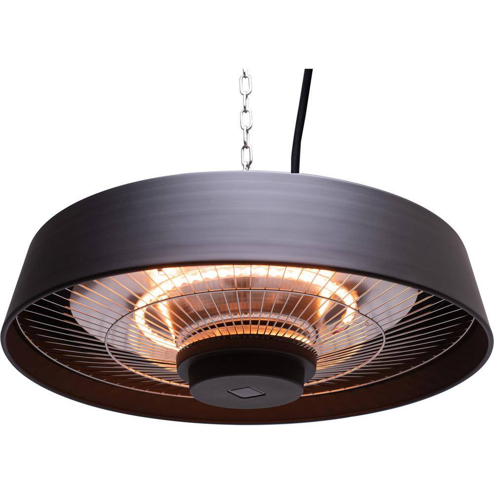 Hanover 1500W 20 in. Infrared Halogen Steel Round Electric Hanging Heat Lamp with Remote Control, Powerful Heating 52 Sq. Ft. HAN1054IC-BLK