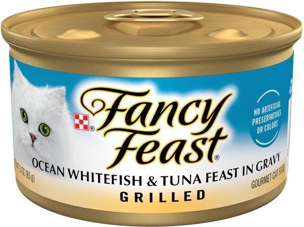 Fancy Feast Grilled Ocean Whitefish and Tuna Feast in Gravy Canned Cat Food