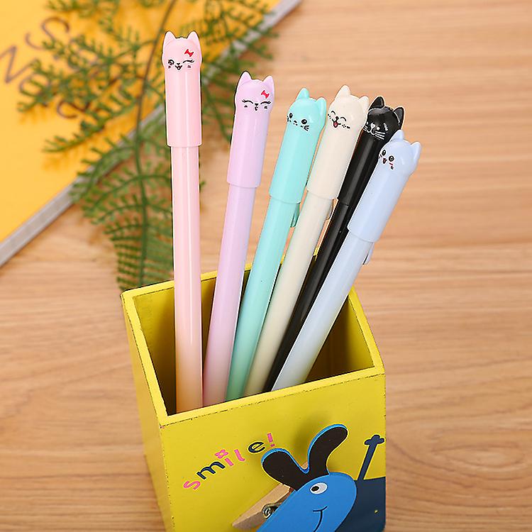 Girl Cute Pen Cute Cat Pen 0.5 Mm Gel Pens Black Ball Point Pens For School Office Supplies (12 Pen)