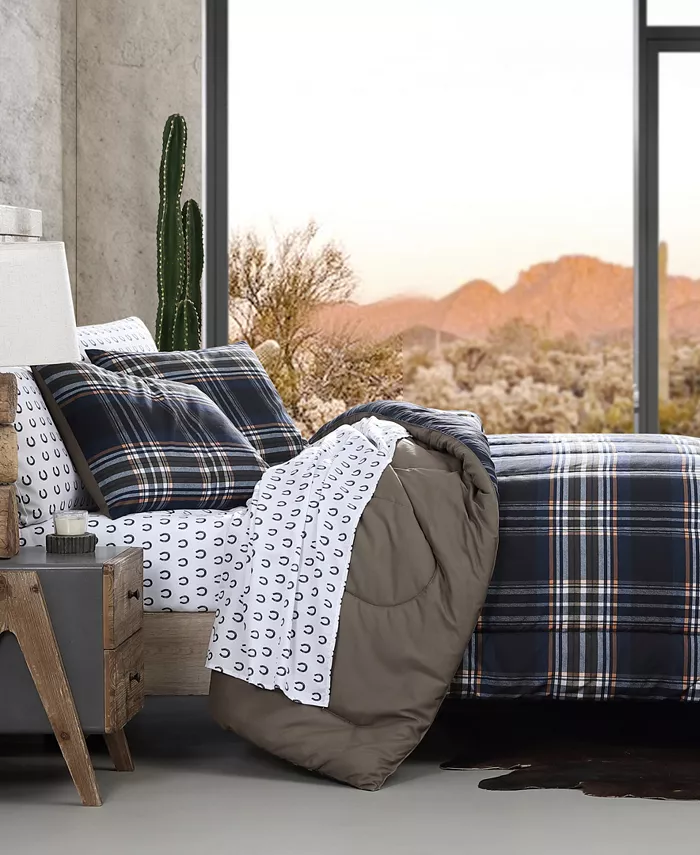 Wrangler City Flats Plaid Reversible Duvet Cover Set， King