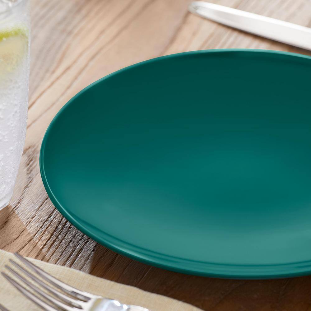 StyleWell Taryn Melamine Dinner Plate in Gloss Malachite Green (Set of 6) AA2181MAL